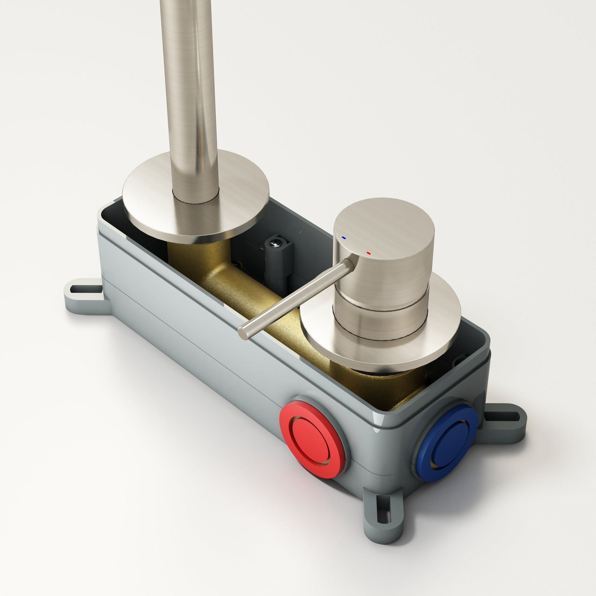 Robinet encastrable à bec – Finition nickel brossé/Chrome