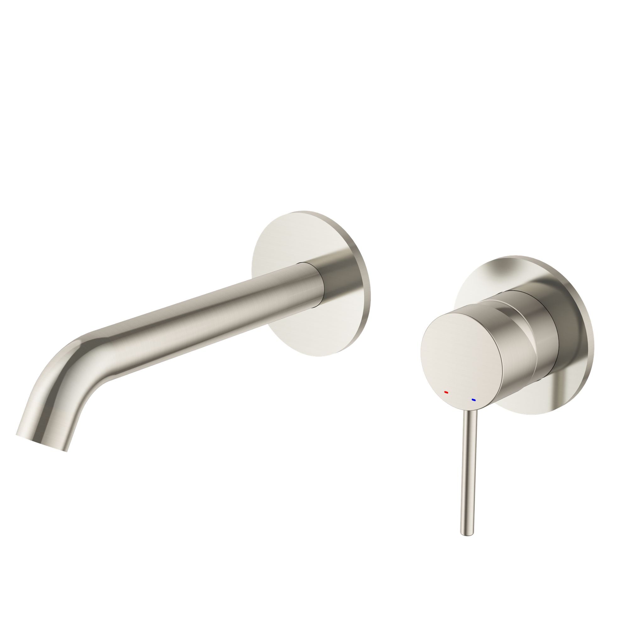 Robinet encastrable à bec – Finition nickel brossé/Chrome