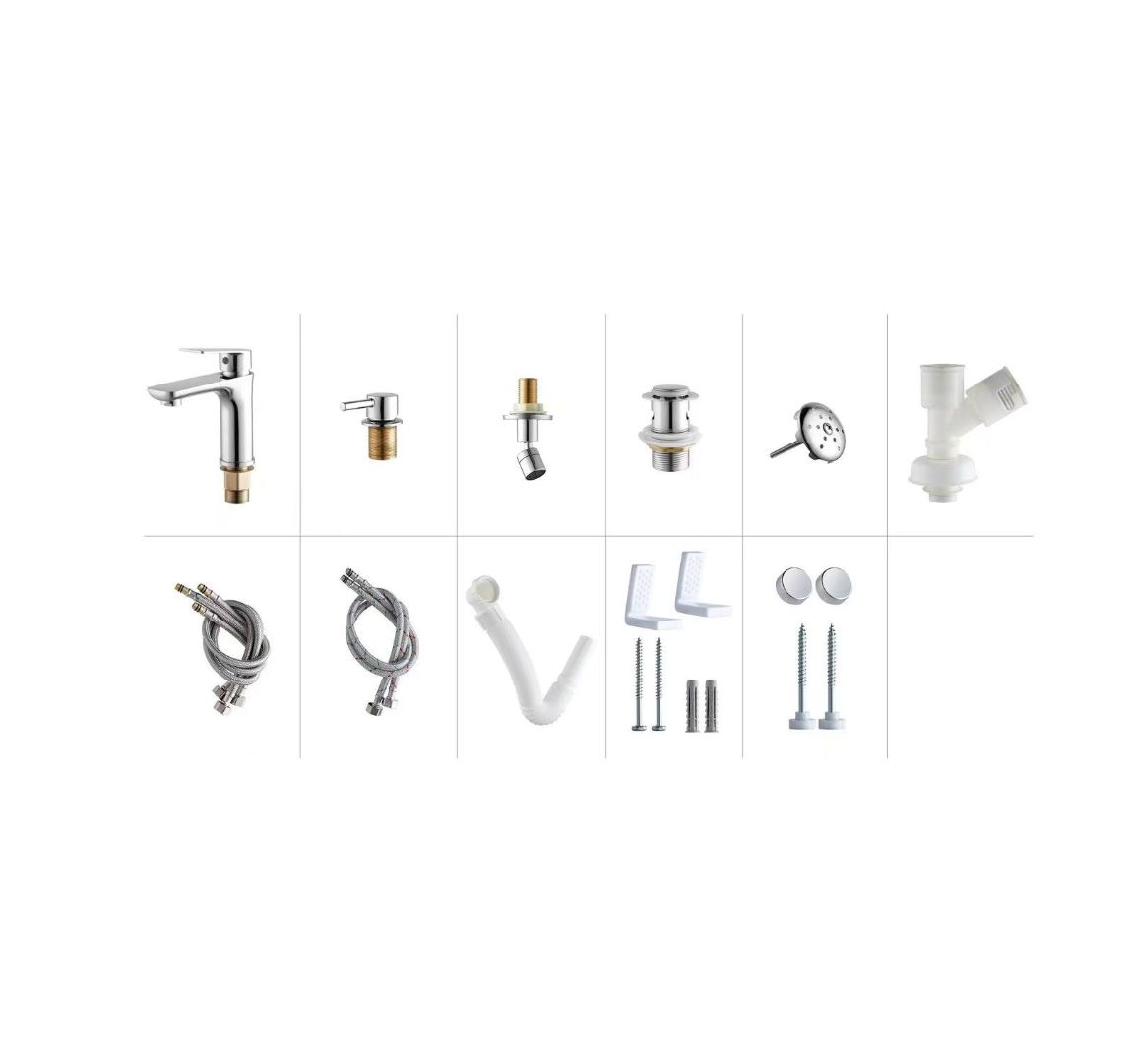 Lavabo d'ablutions Wudu : Robinet chromé, bonde de lavabo et pièces de plomberie pour un lavabo lave-pieds.