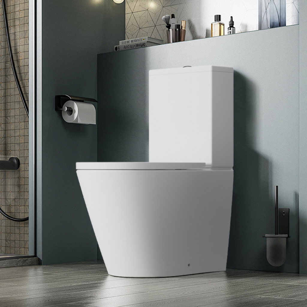 WC Blanc à poser : WC suspendu blanc moderne au design épuré et contemporain.