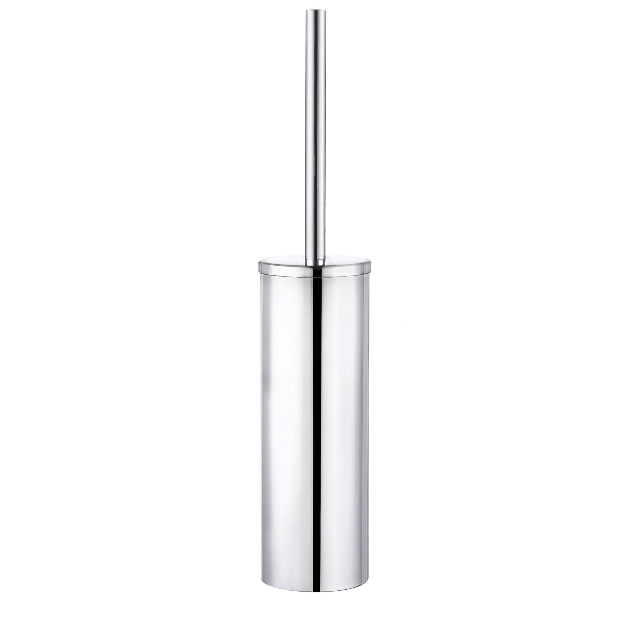 Brosse WC ronde en acier inoxydable avec couvercle – Design moderne, finition chrome