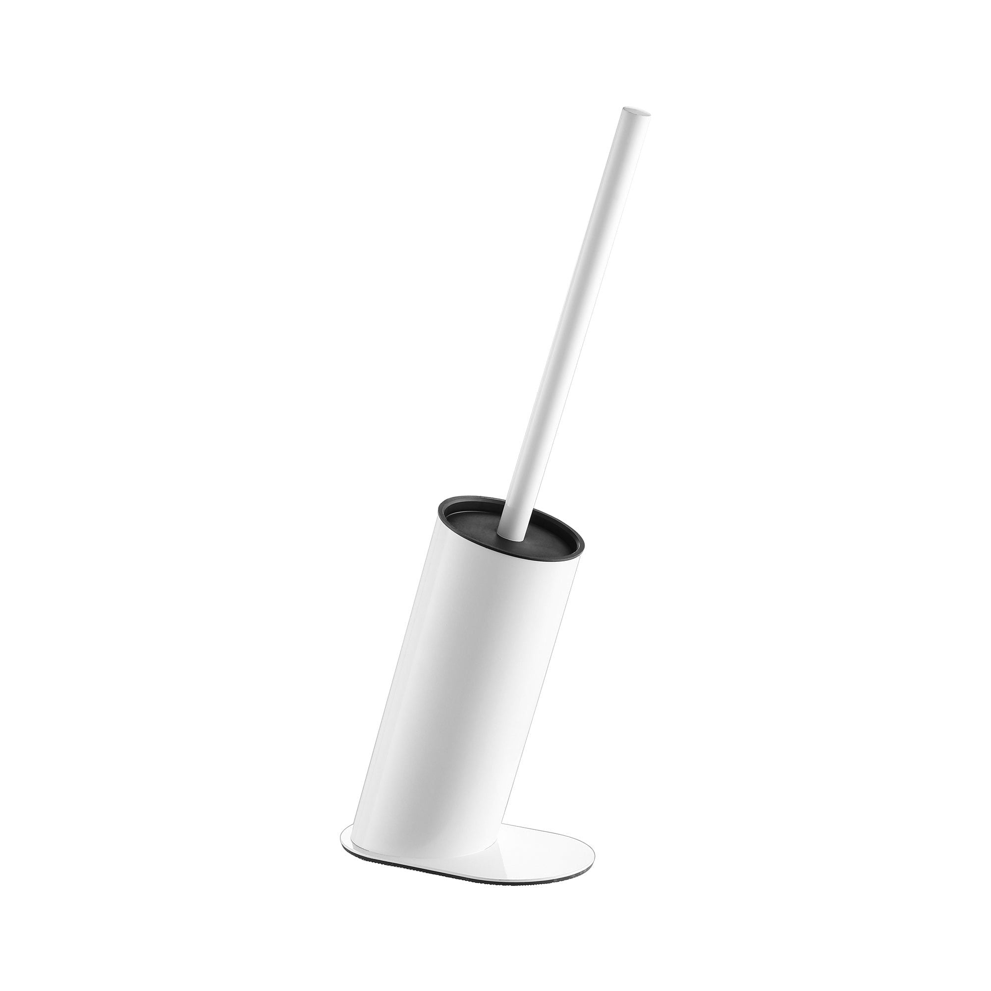 Brosse WC design en acier inoxydable blanc avec support