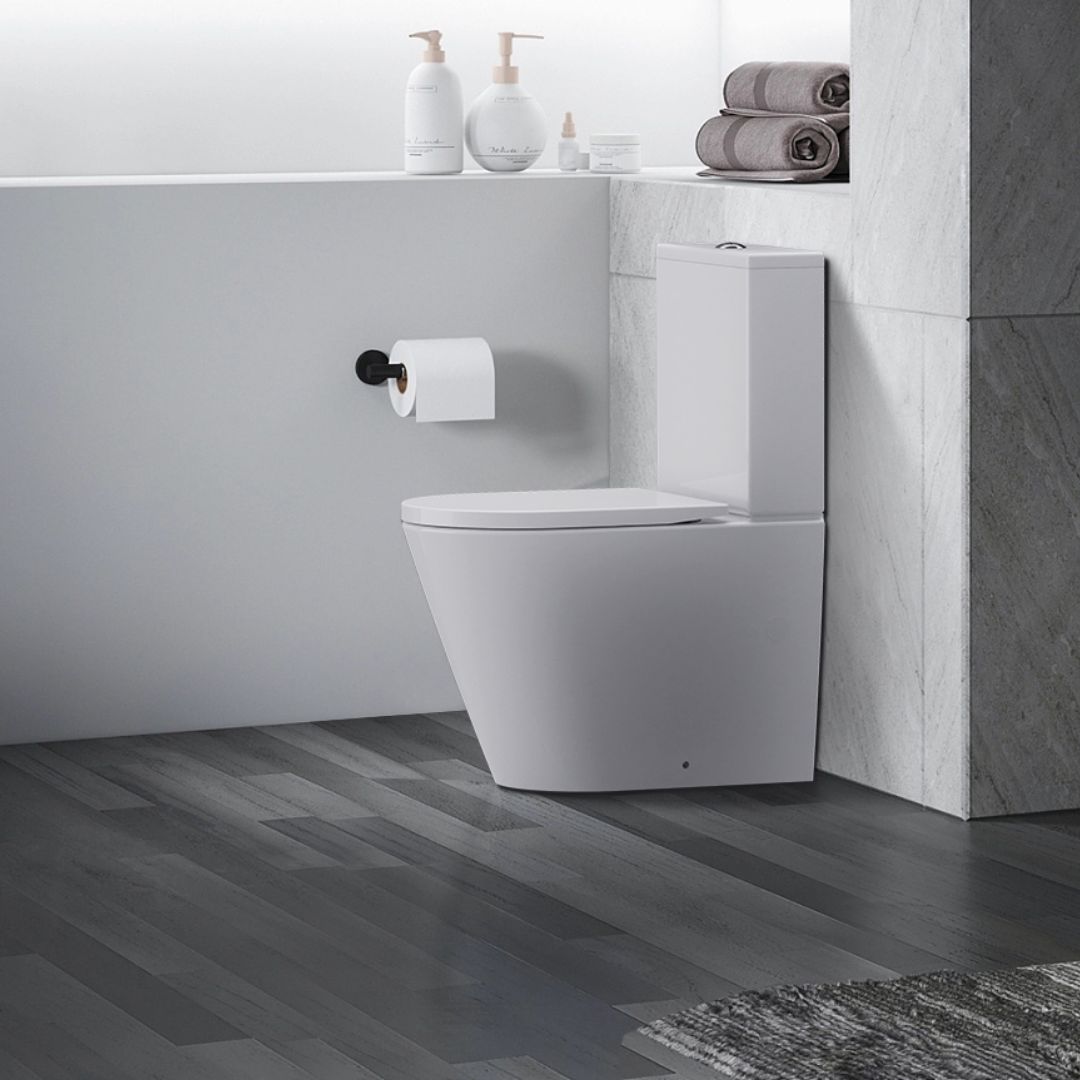 WC Blanc à poser : WC suspendu moderne au design blanc épuré. Idéal pour les petites salles de bains.