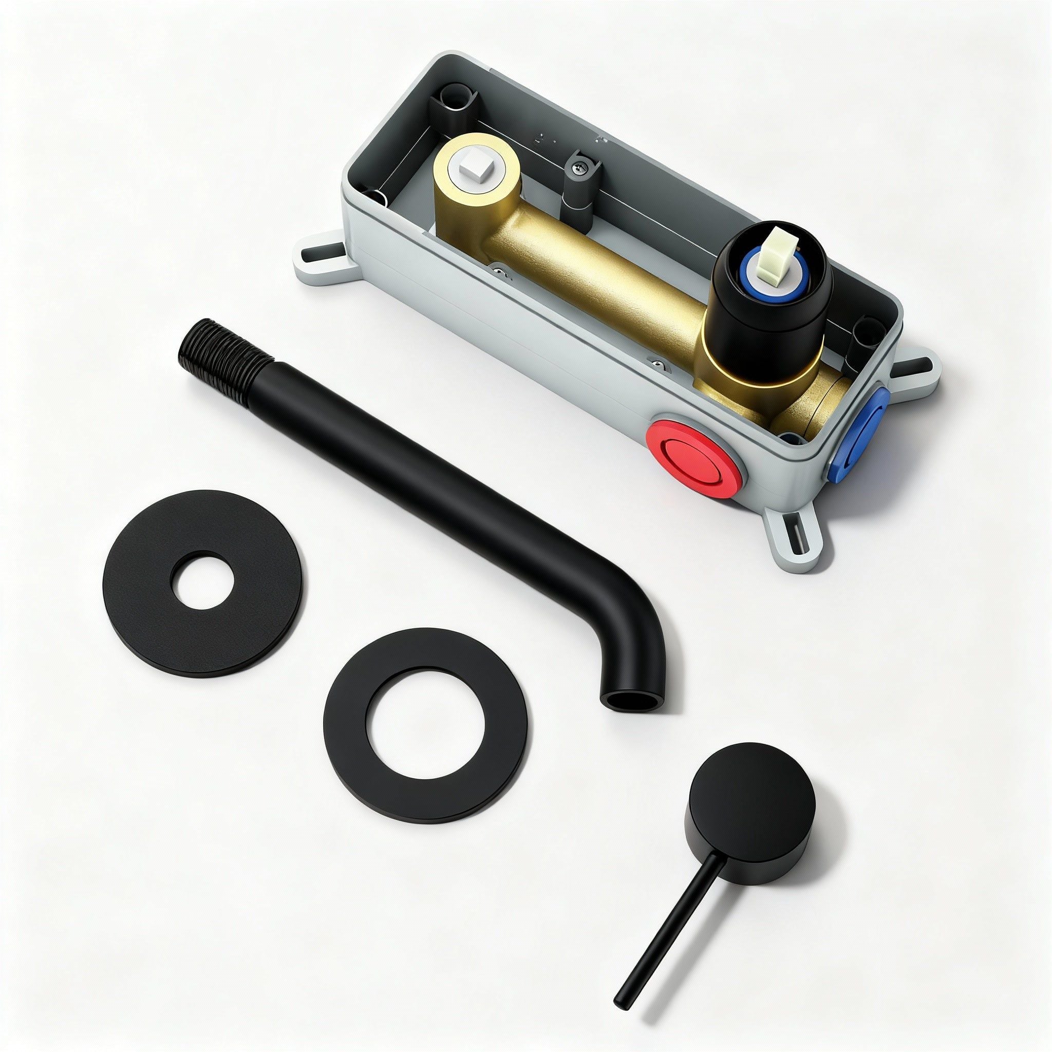 Robinet à bec encastrable Noir Mat