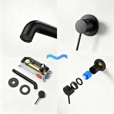 Robinet à bec encastrable Noir Mat