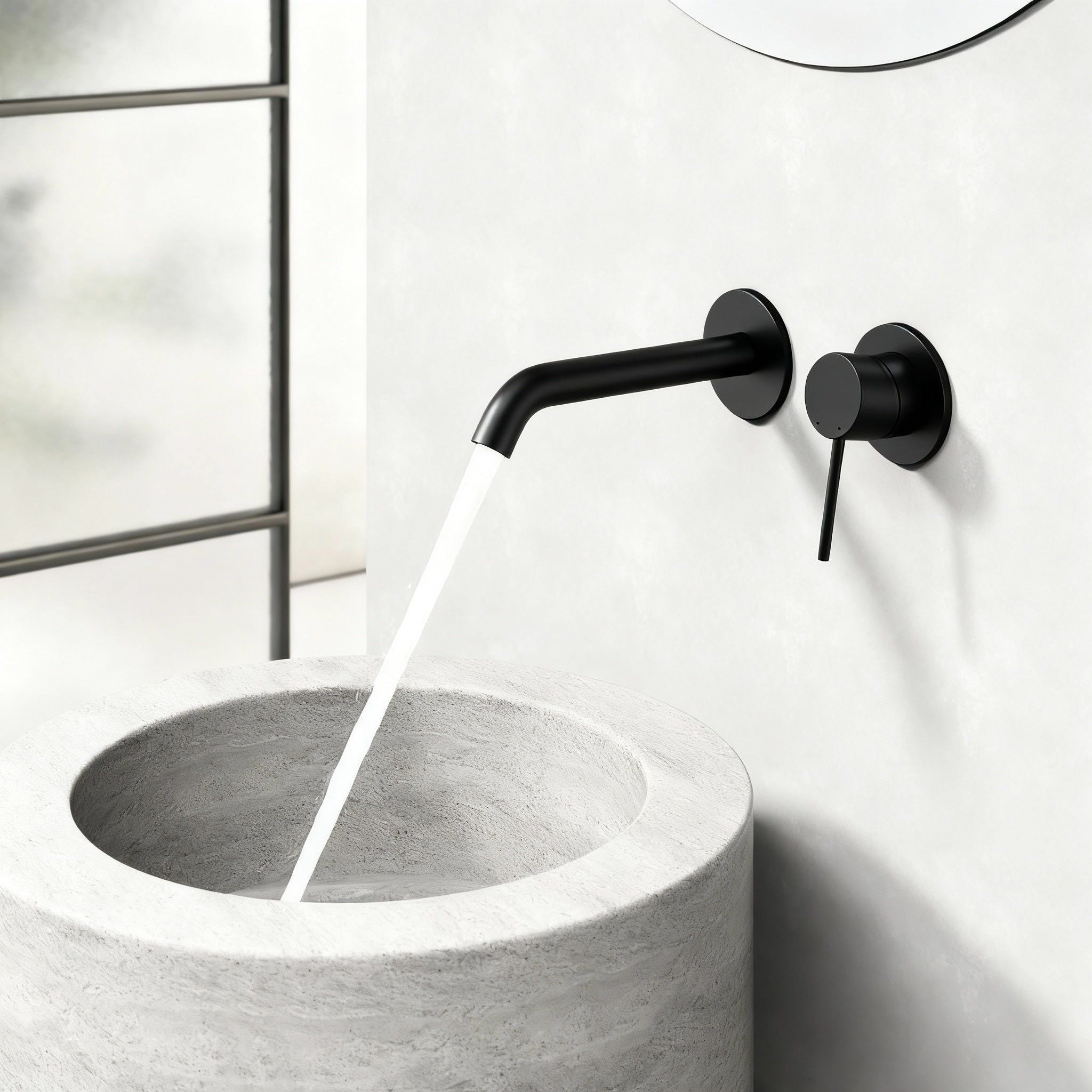 Robinet à bec encastrable Noir Mat