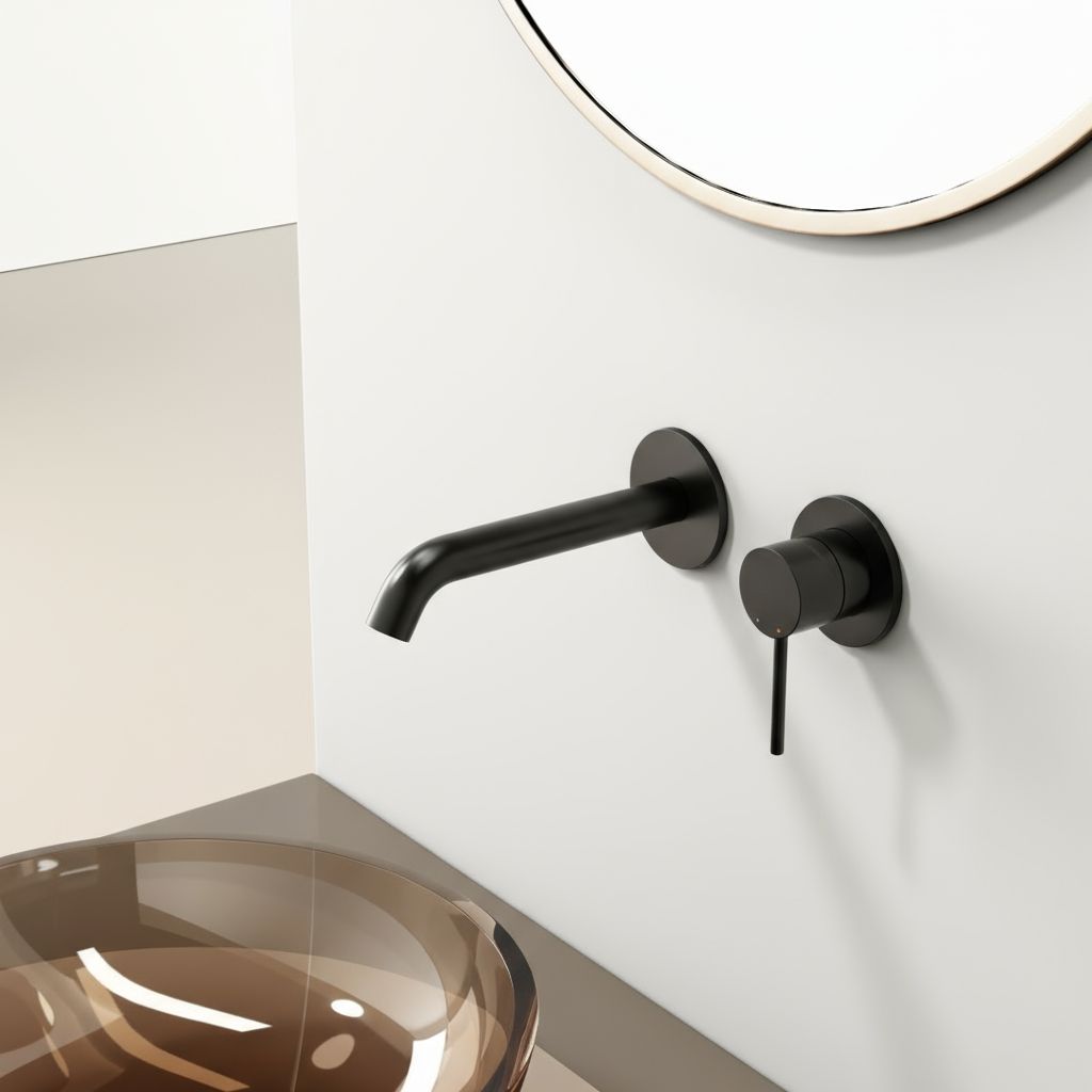 Robinet à bec encastrable Noir Mat