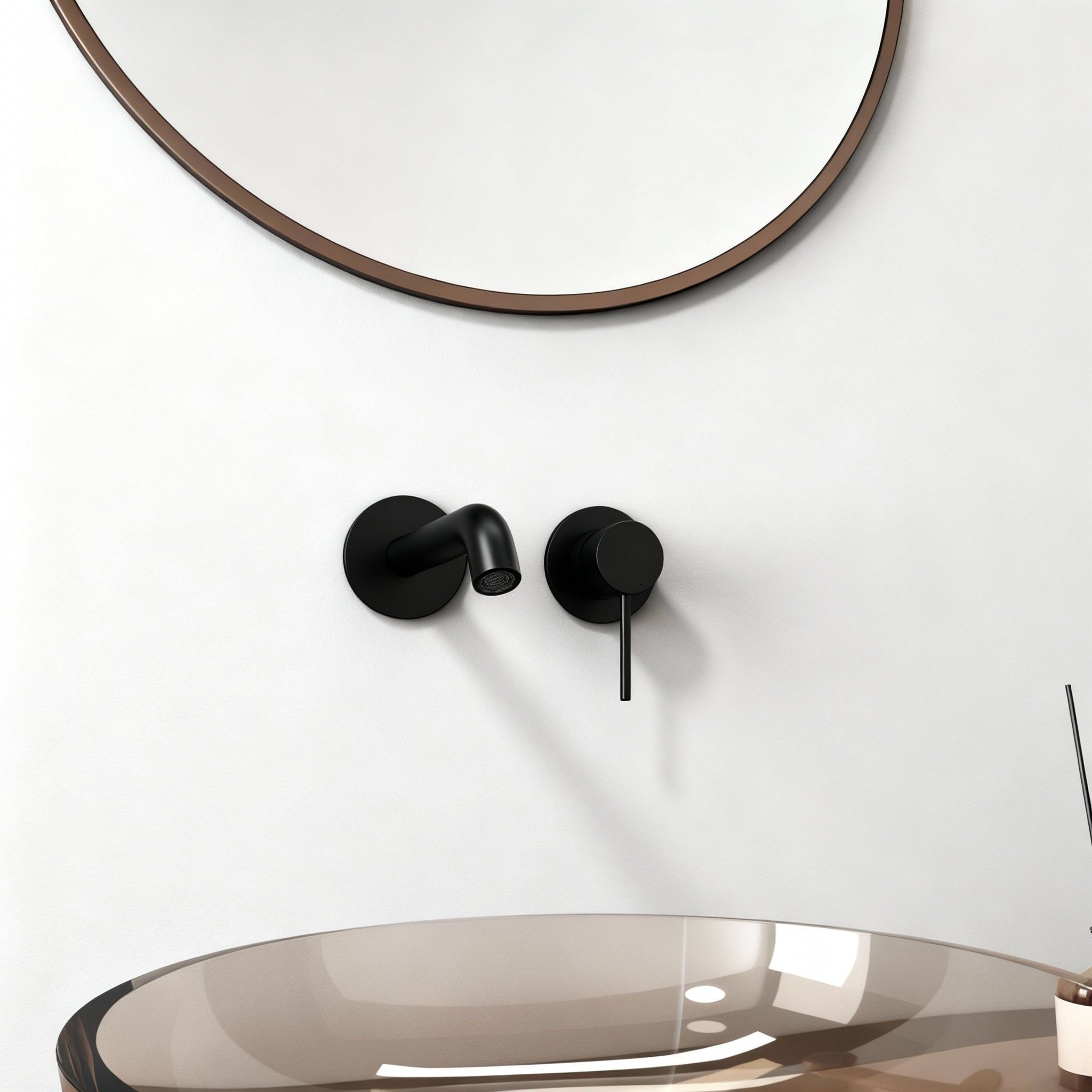 Robinet à bec encastrable Noir Mat