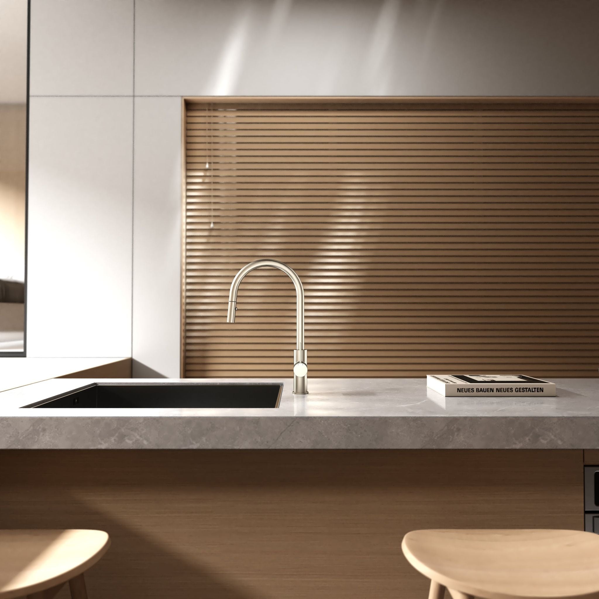 Robinet de cuisine avec douchette extractible – Finition chrome