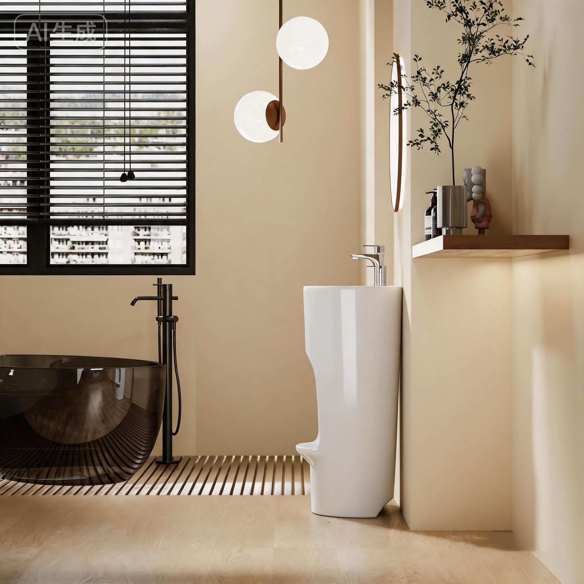 Lavabo d'ablutions Riyad - Design rond et fin