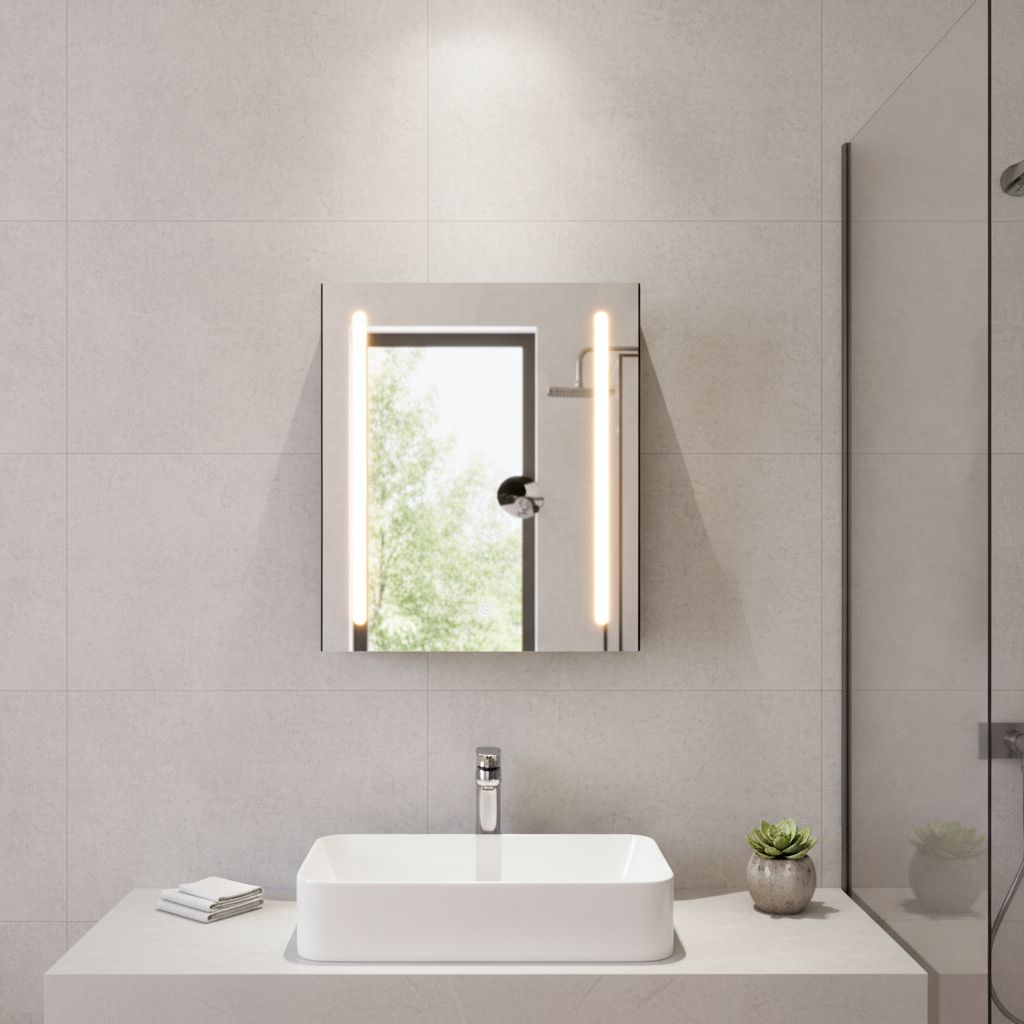 Armoire de salle de bain à miroir LED 55 x 15 x 65cm