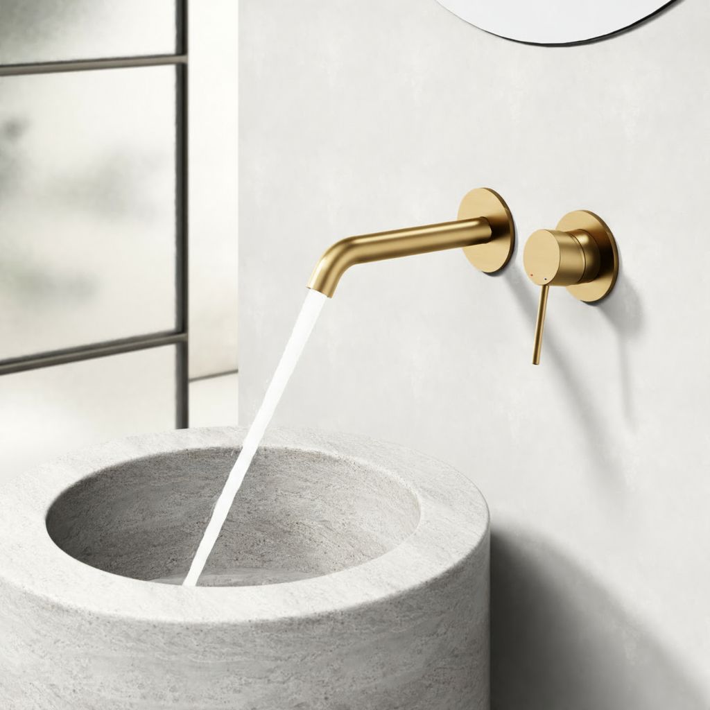 Robinet encastrable à bec - finition or