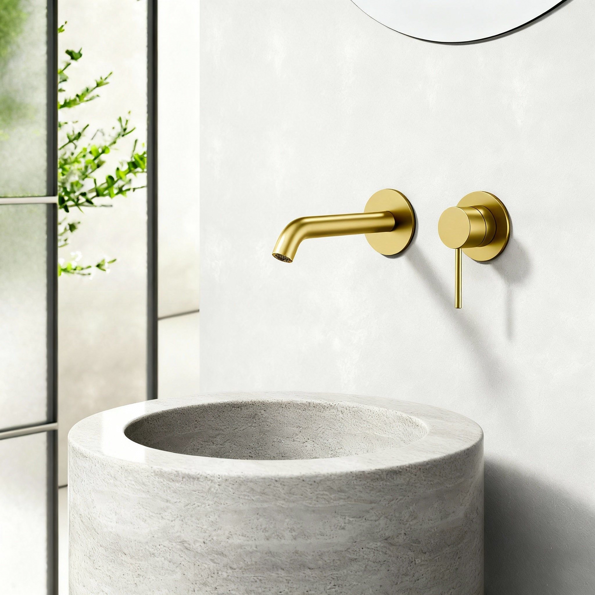 Robinet encastrable à bec - finition or