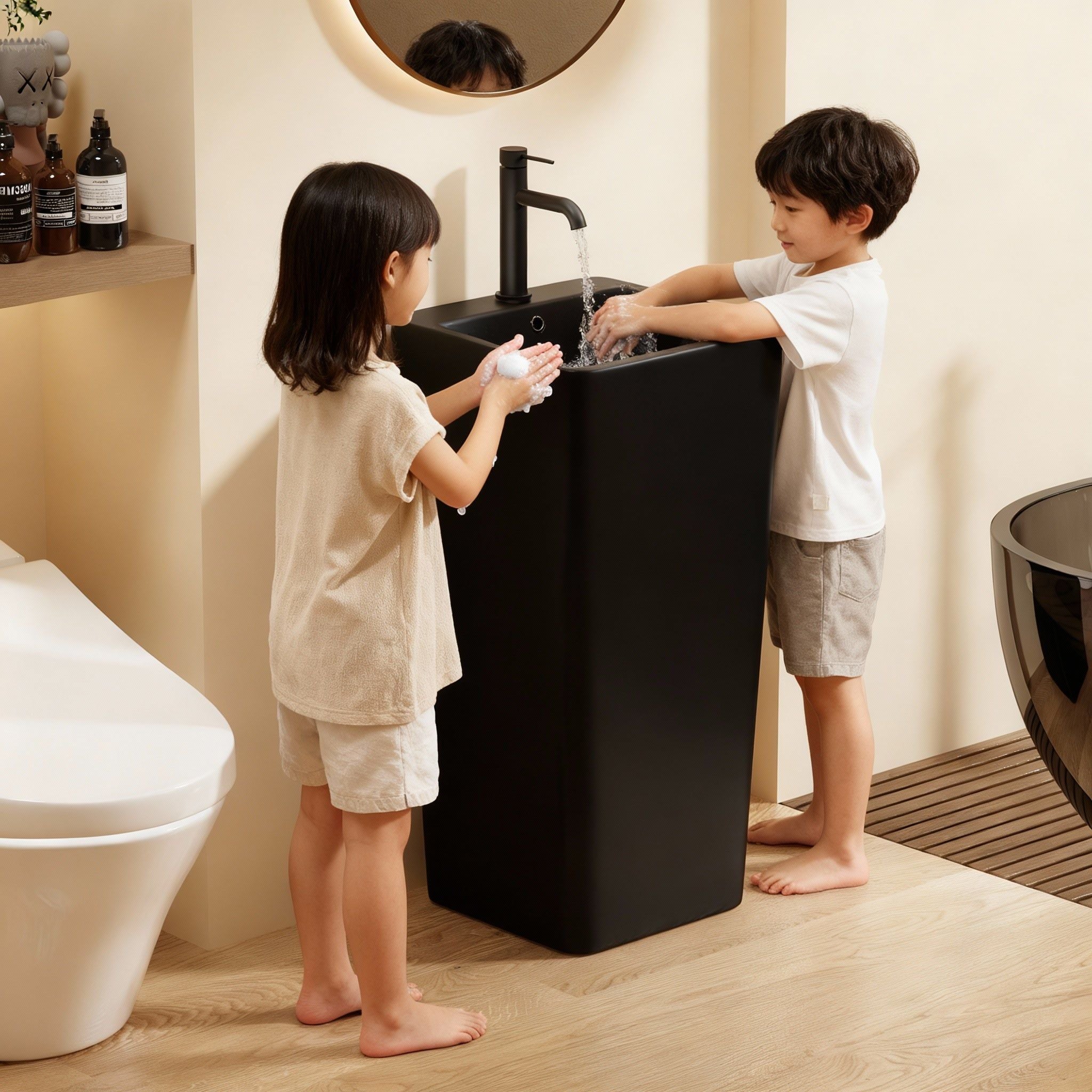 lavabo totem noir dileci 