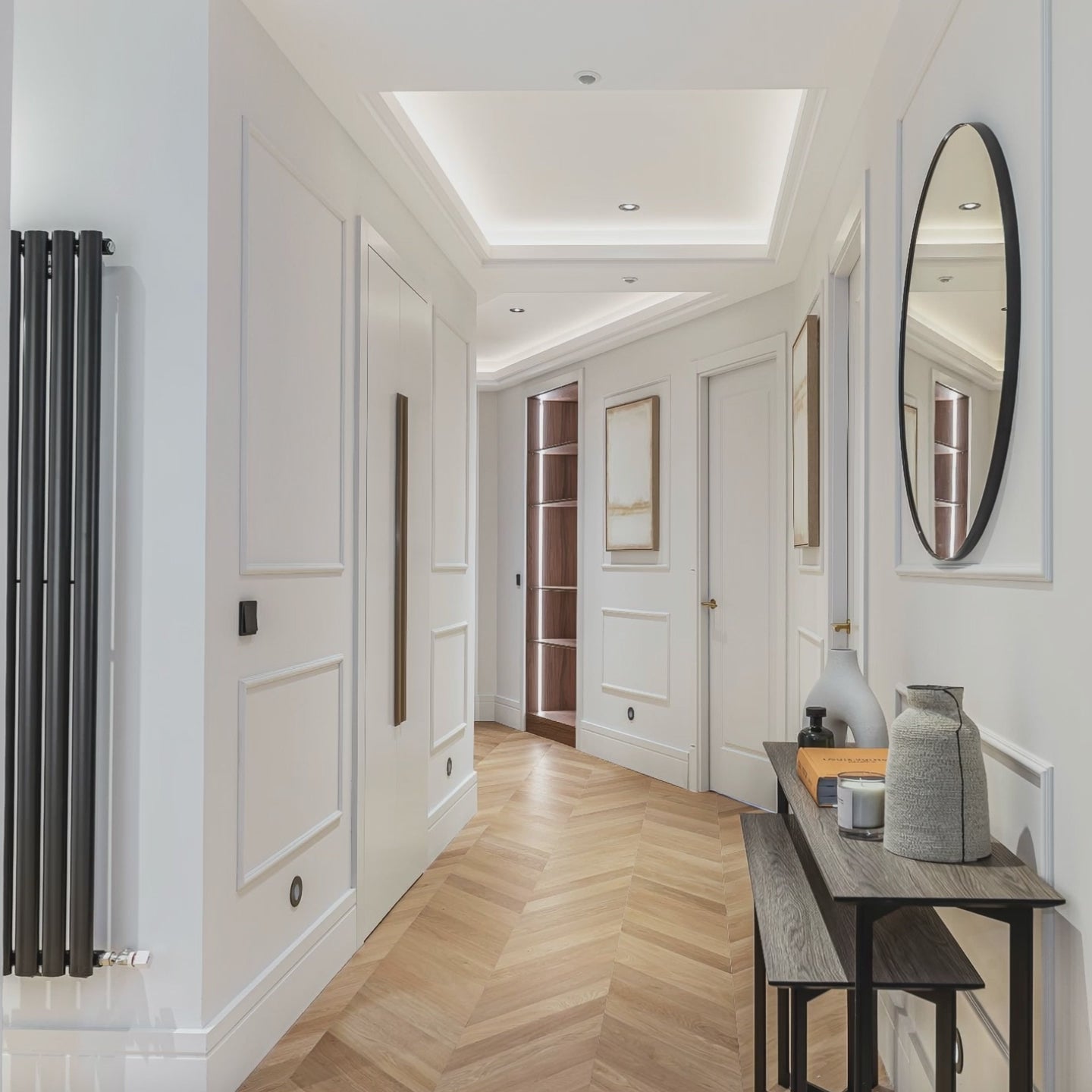 [ÉCHANTILLON] - Parquet contrecollé chêne français, Point de Hongrie / Chevron taille 510×83×15 mm, Teinte bois naturel